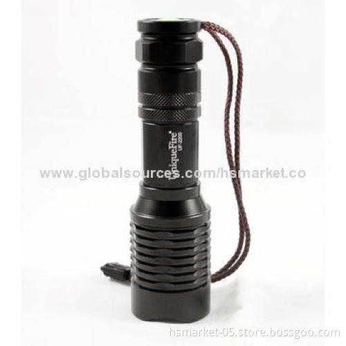 LED waterproof flashlight with Cree U2 LED, 1 x 18650 Li-ion battery, 10 watt, anodized aluminumNew